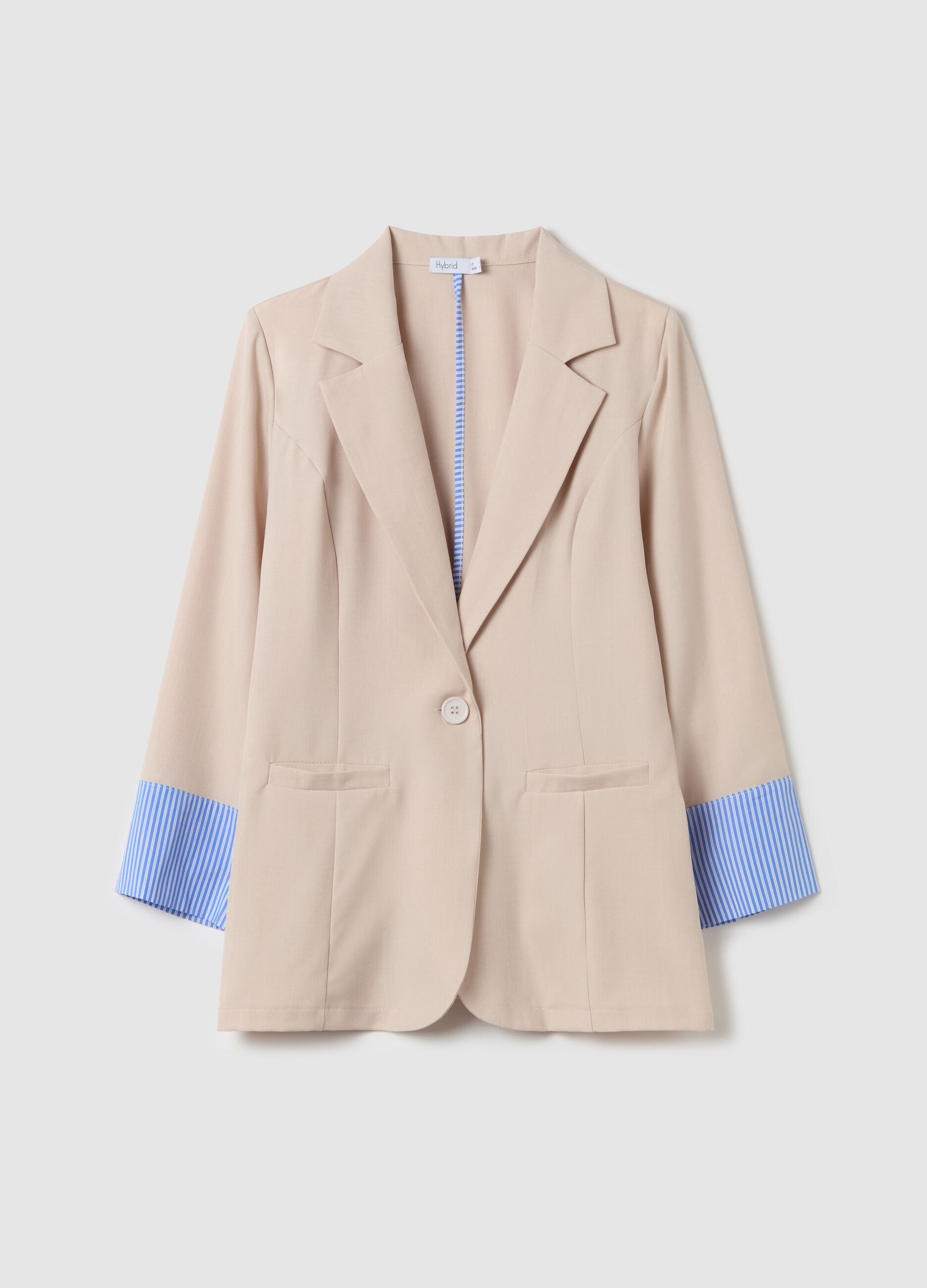 Single-breasted blazer with contrasting detail