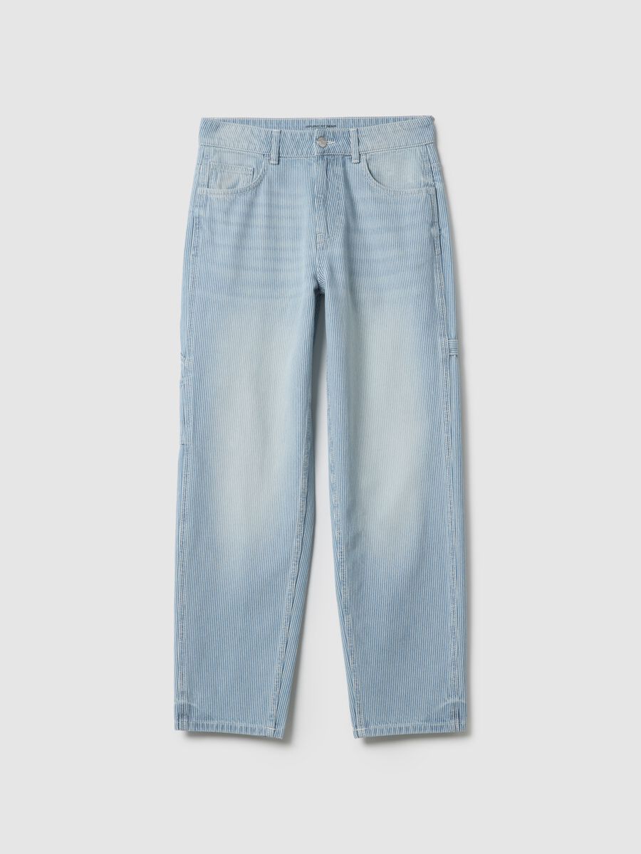 Jeans in puro cotone azzurro da ragazzo relaxed fit_3