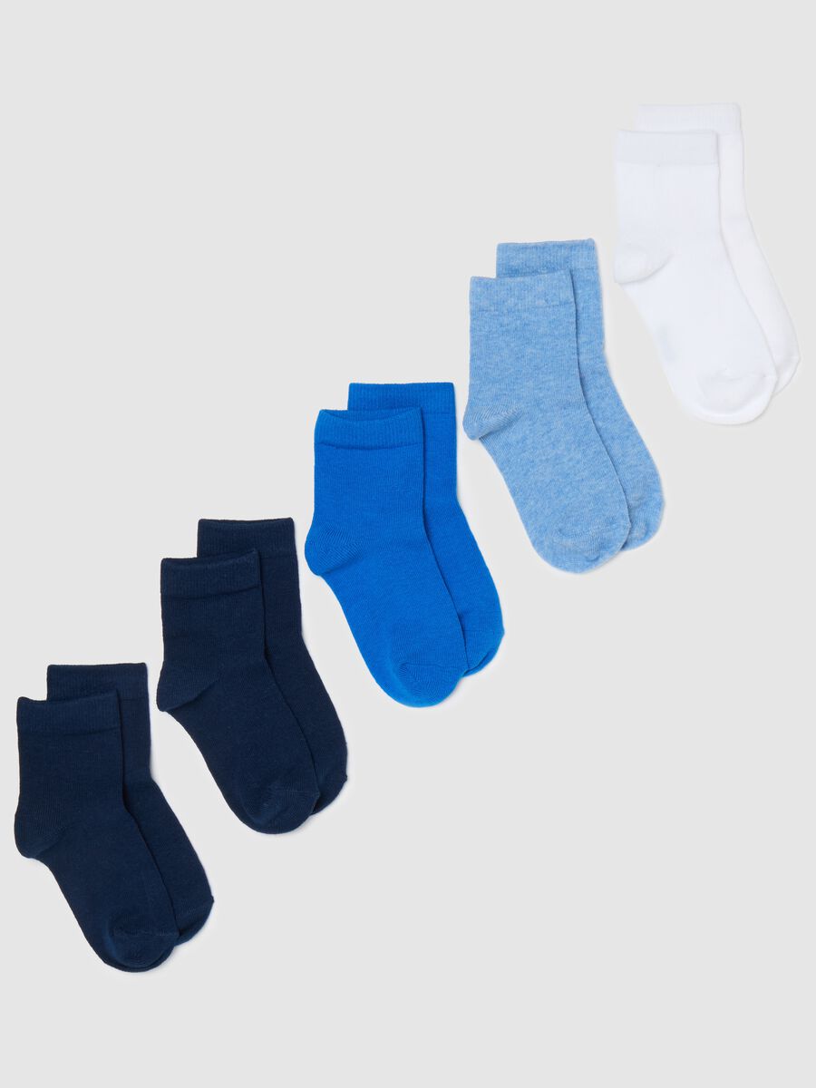 Five-pair pack short socks in stretch cotton_0