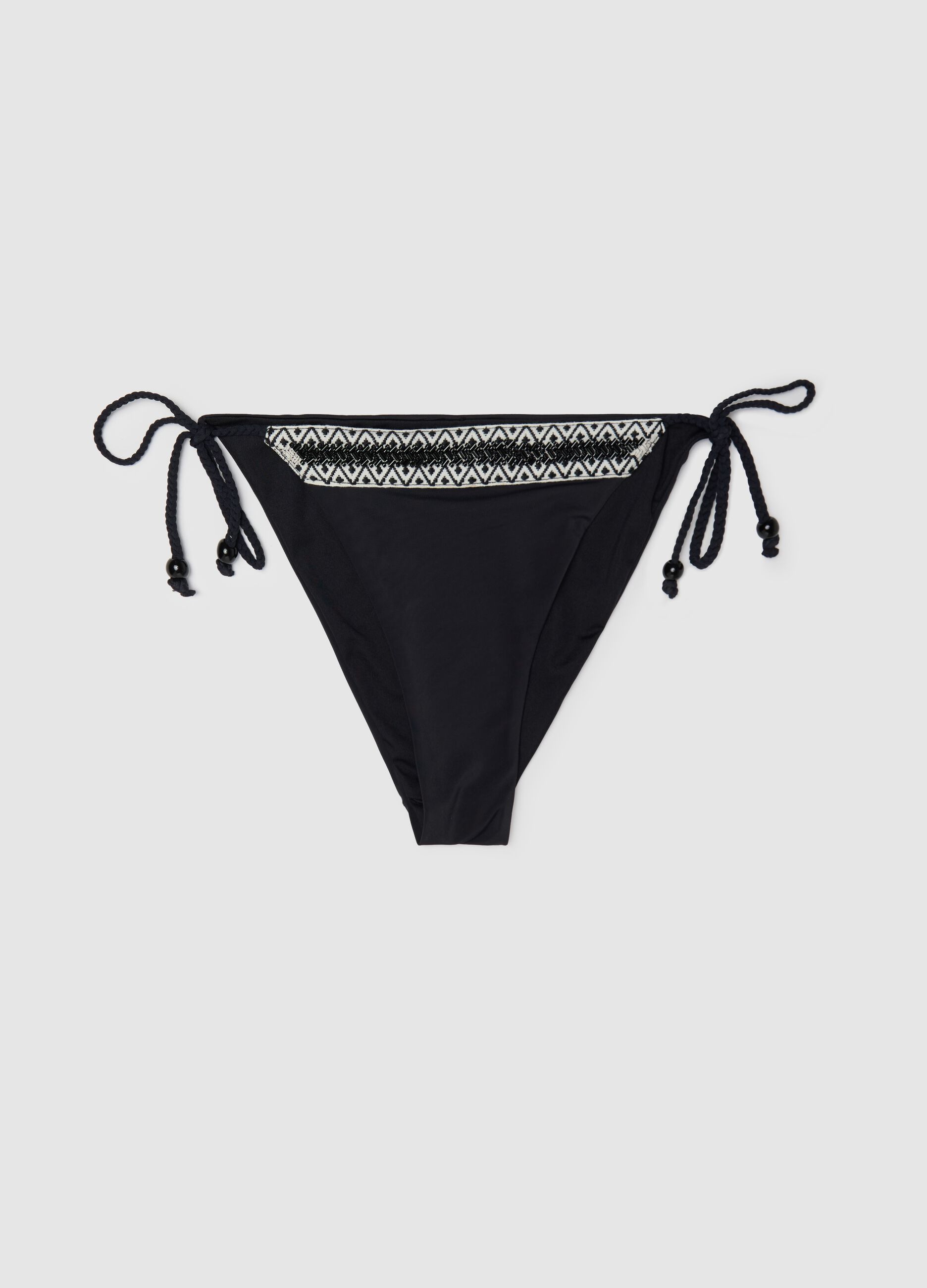 Women’s swim briefs in black stretch fabric