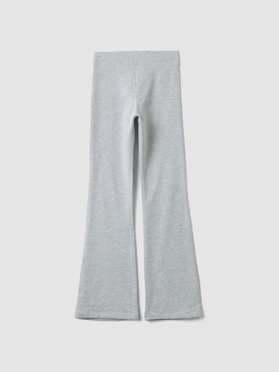 Leggings grigi flare in cotone elasticizzato_1