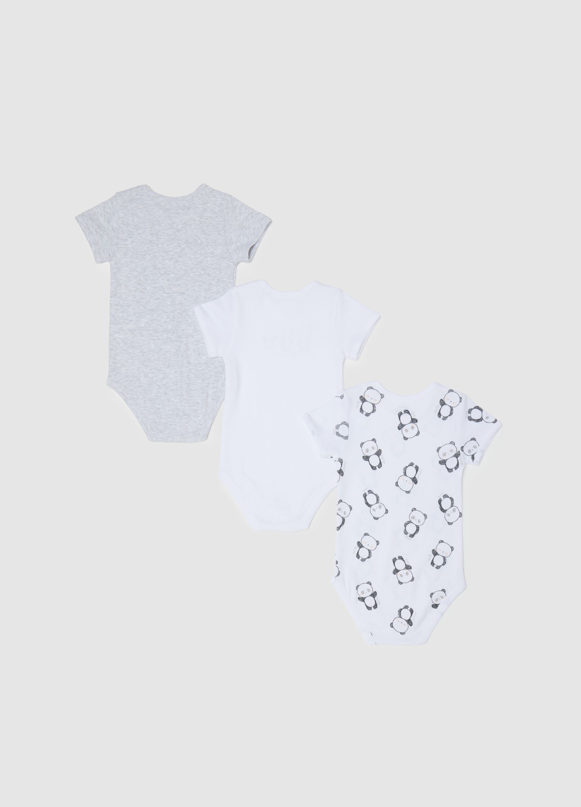 Multicolour pure cotton baby bodysuit tripack