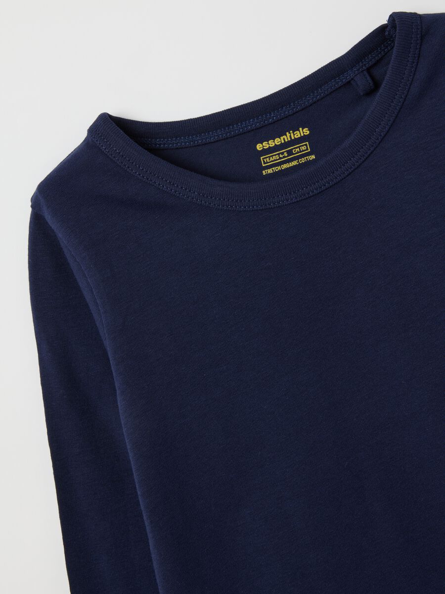 Maglia da bambina in cotone blu regular fit_2