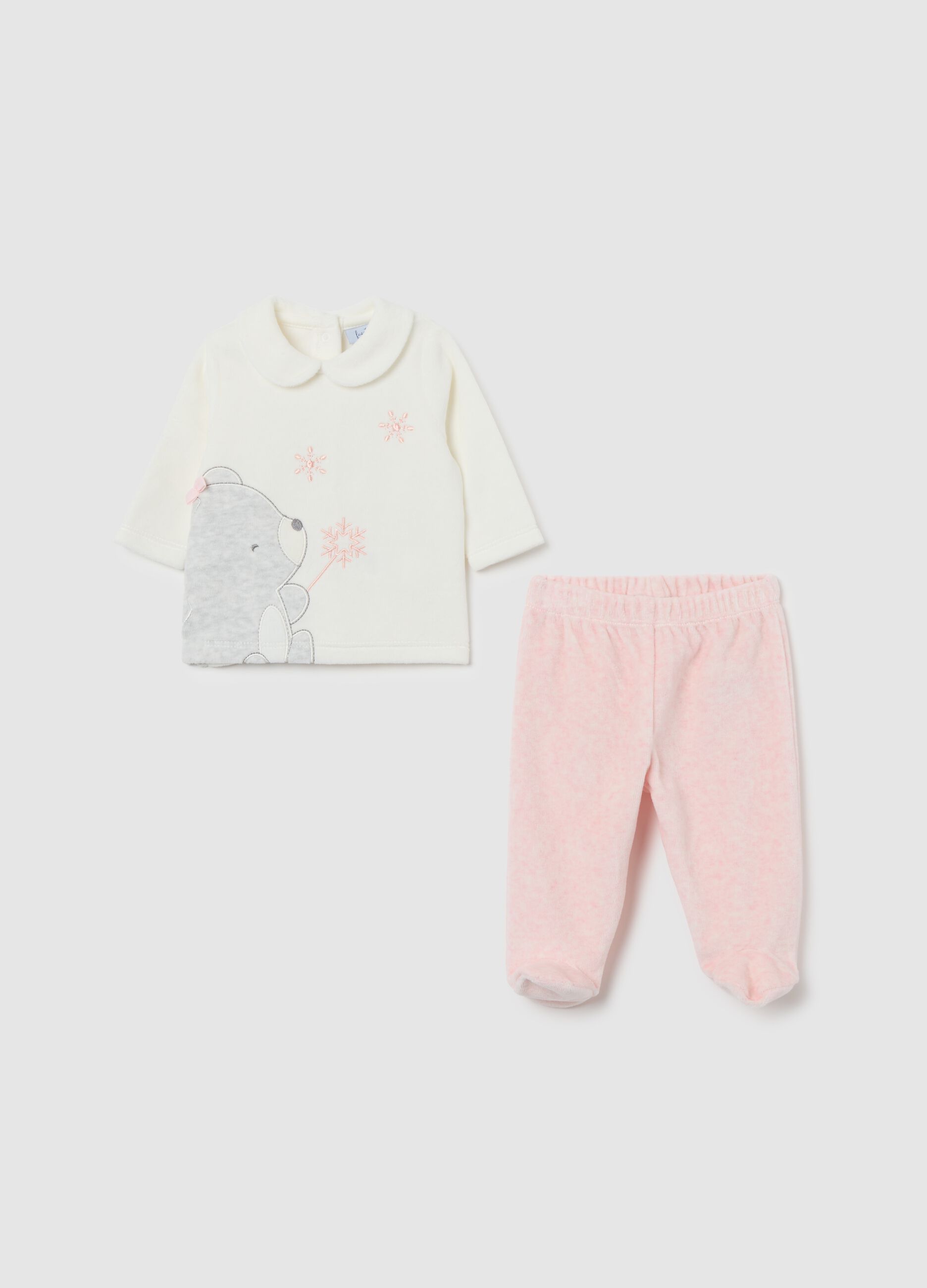Pink cotton blend newborn set
