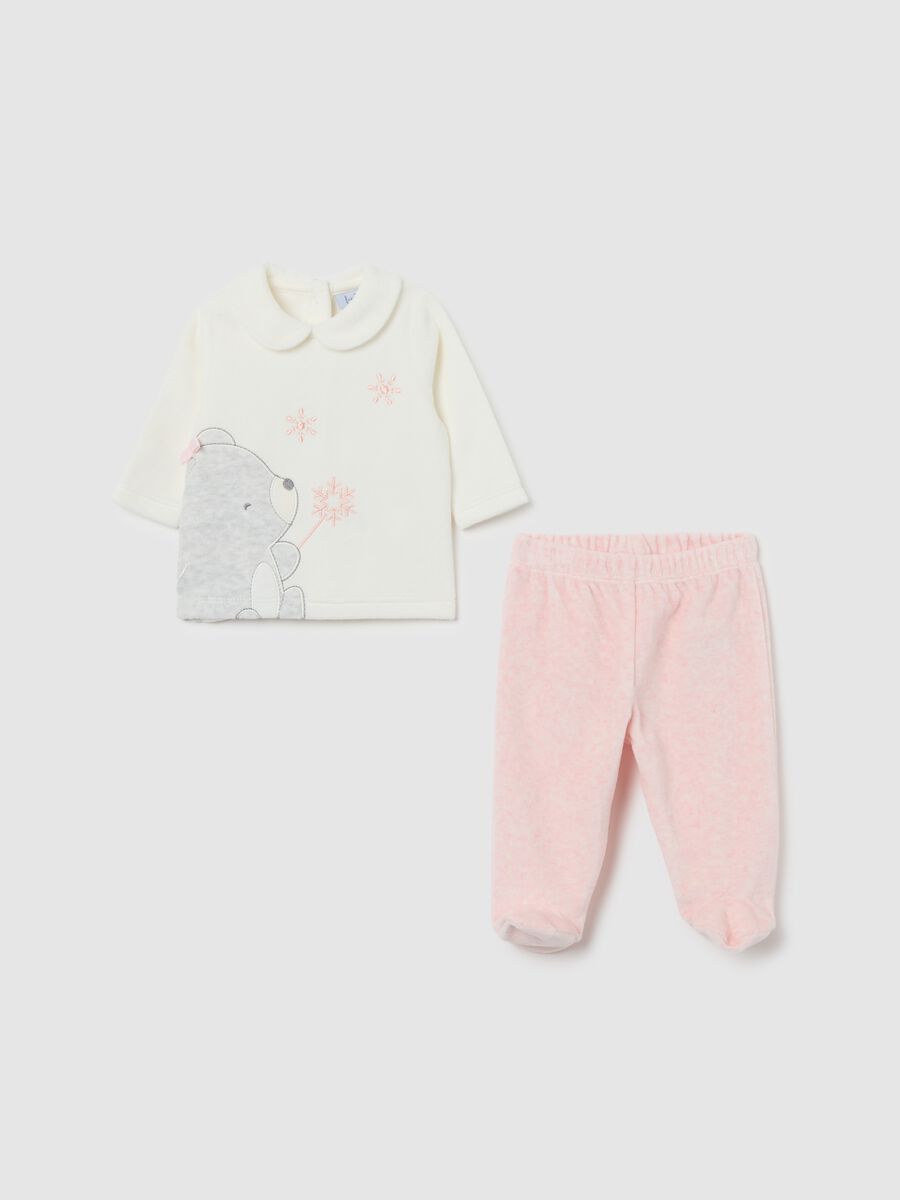 Set da neonata in misto cotone rosa_0