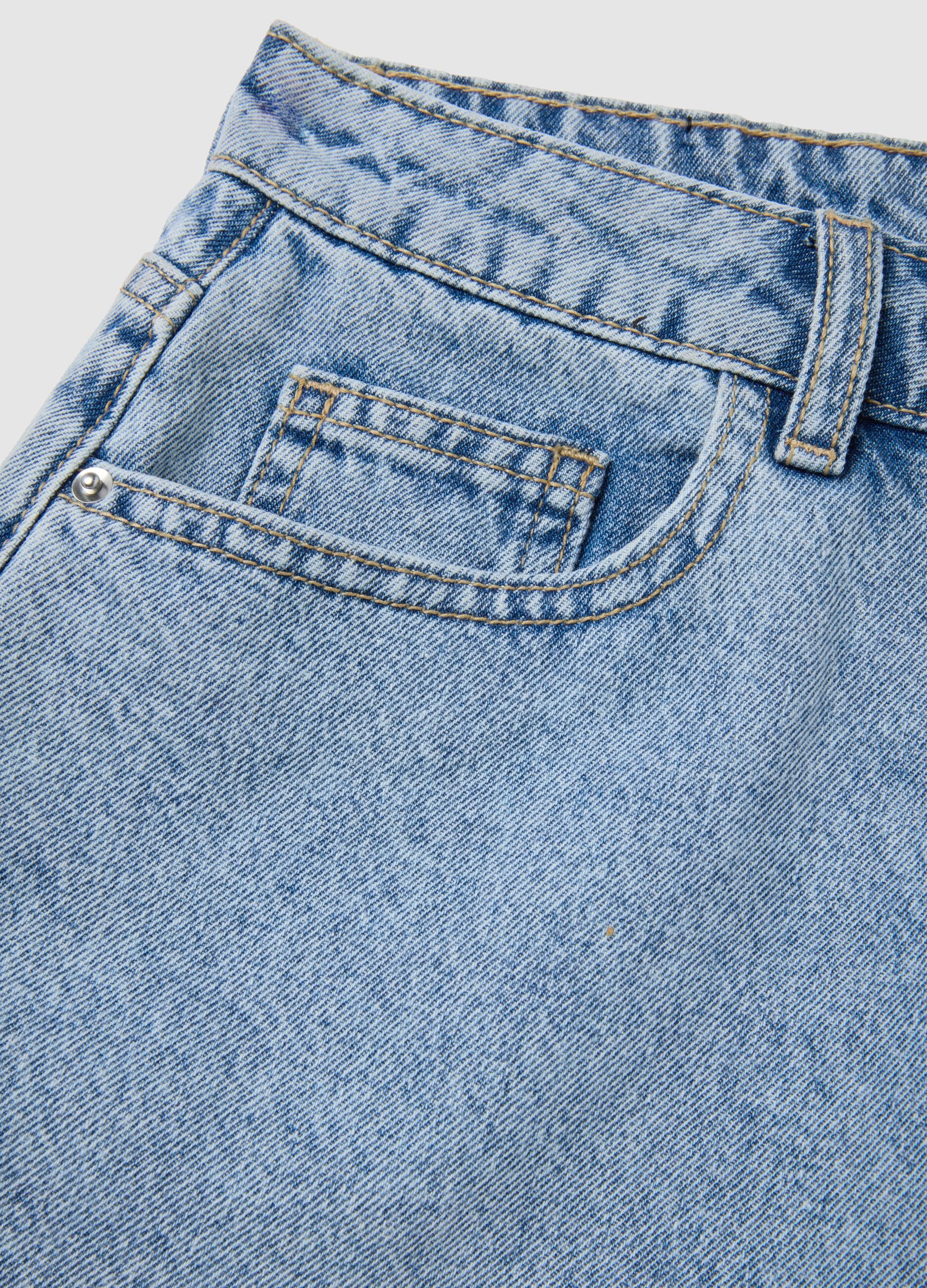 Shorts da donna in puro cotone denim regular fit