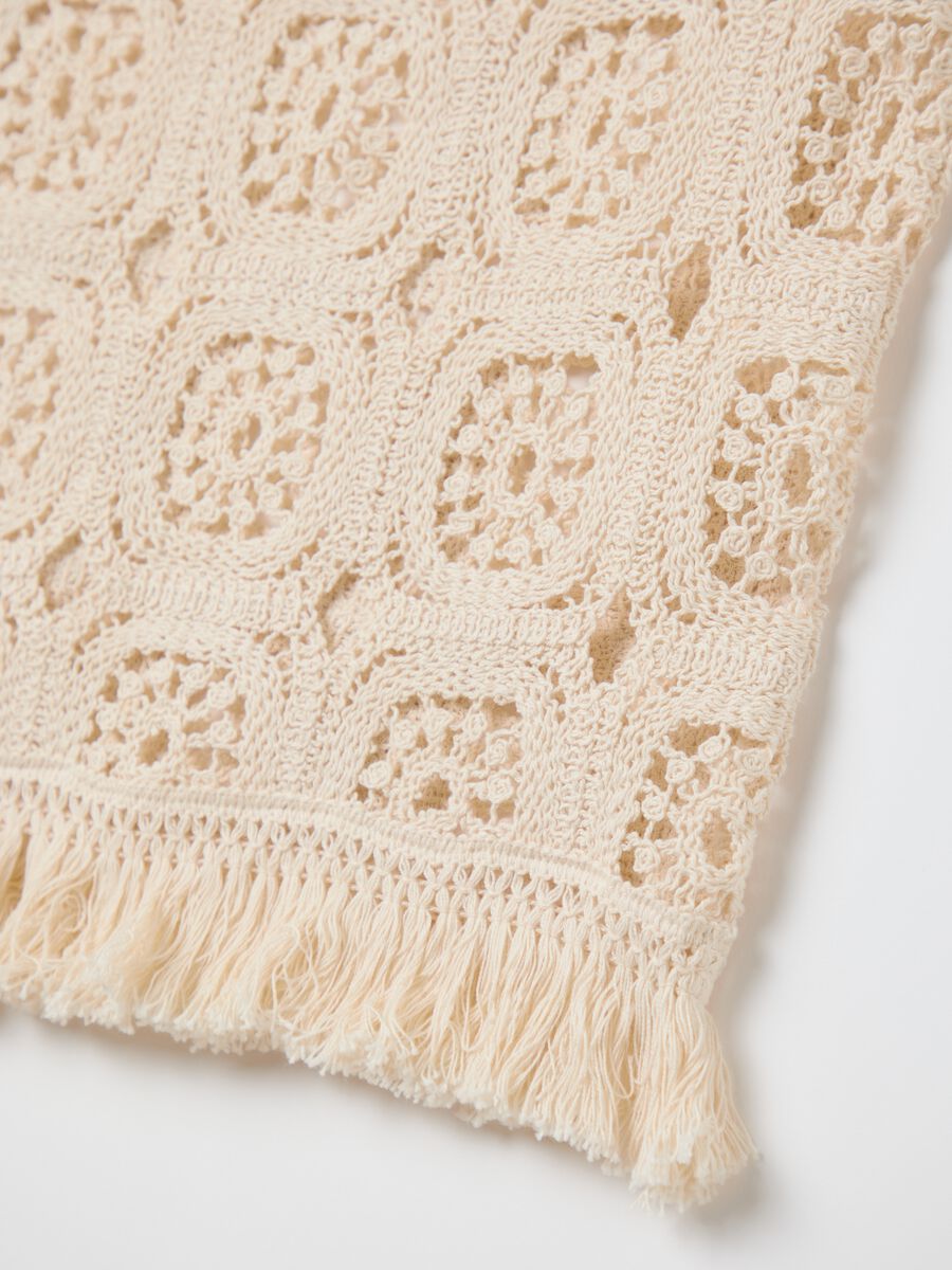 Tank top crochet con frange beige_1