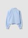Blue striped pure cotton shirt with hearts for girls_5