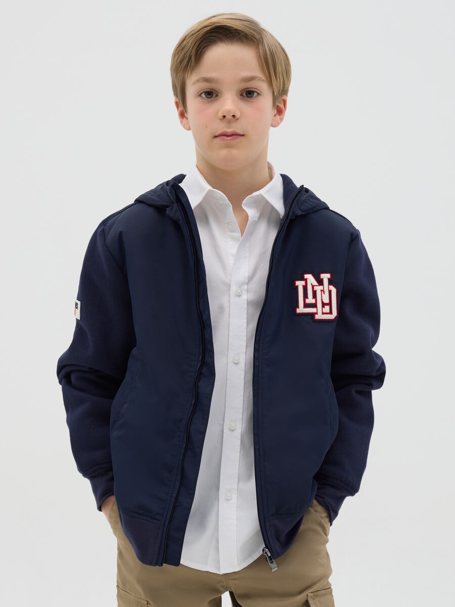 Giacca full-zip trapuntata con ricamo "LND"_0