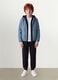 Blue oversized rain jacket with hood and zip for boys_2