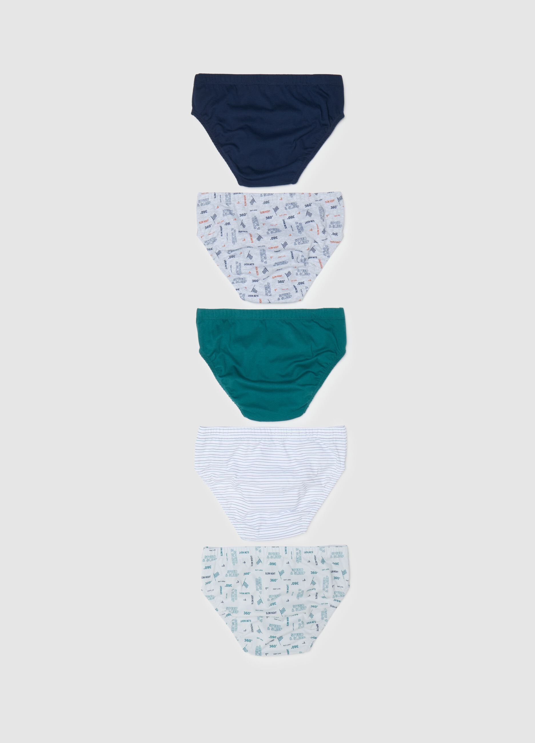 Set of 5 Boys' Multicoloured Cotton Briefs