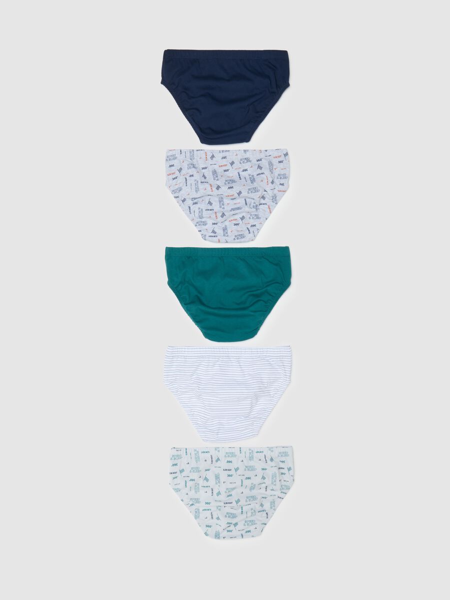 Set of 5 Boys' Multicoloured Cotton Briefs_1