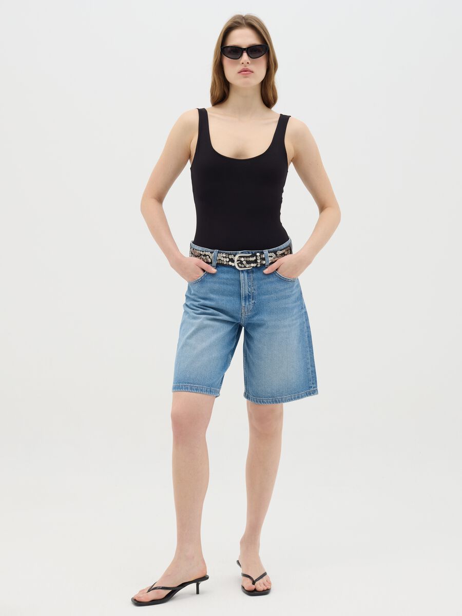 Black Ovs Body in Stretch Cotton_0