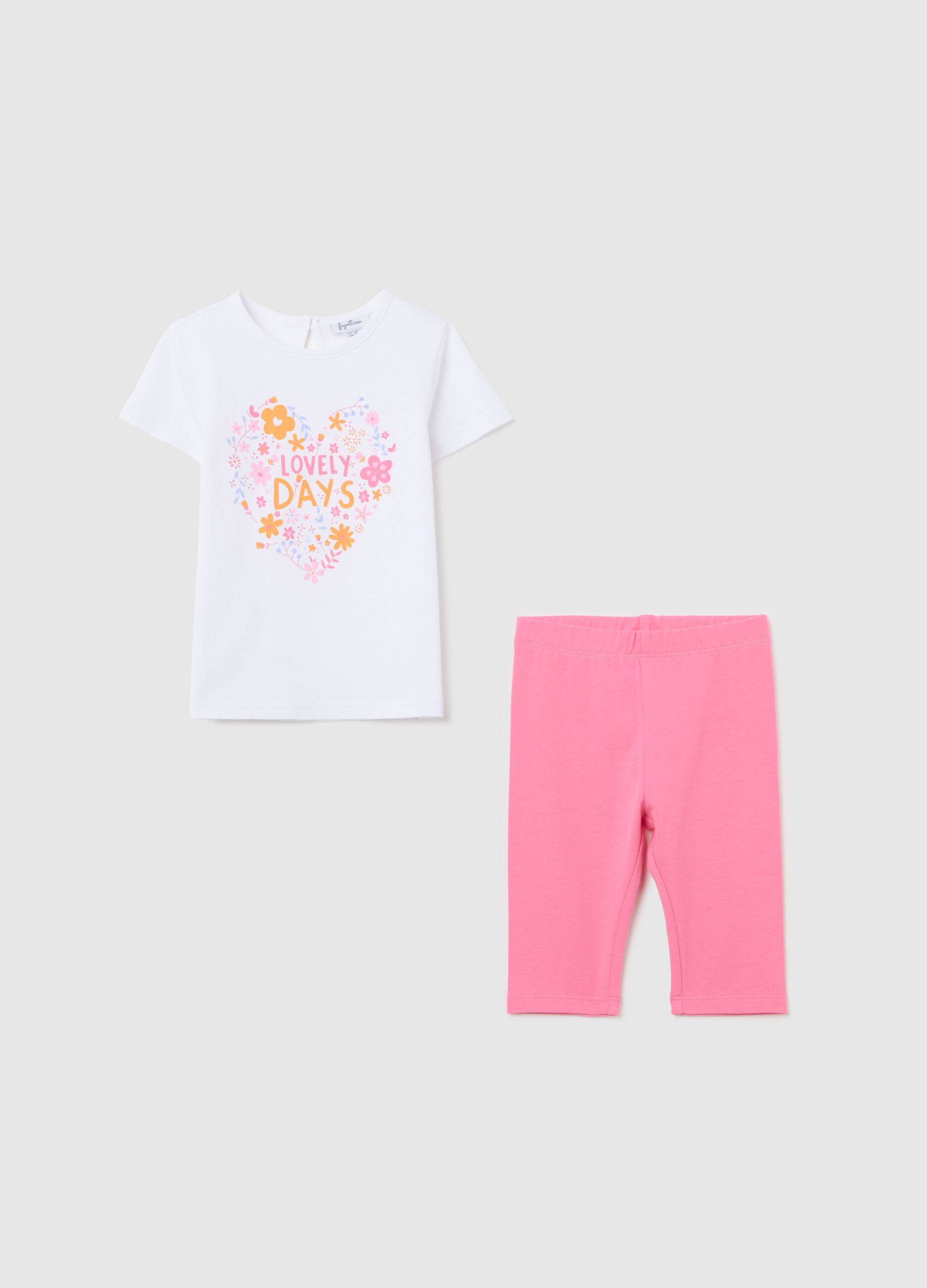 Jogging set with print in cotton