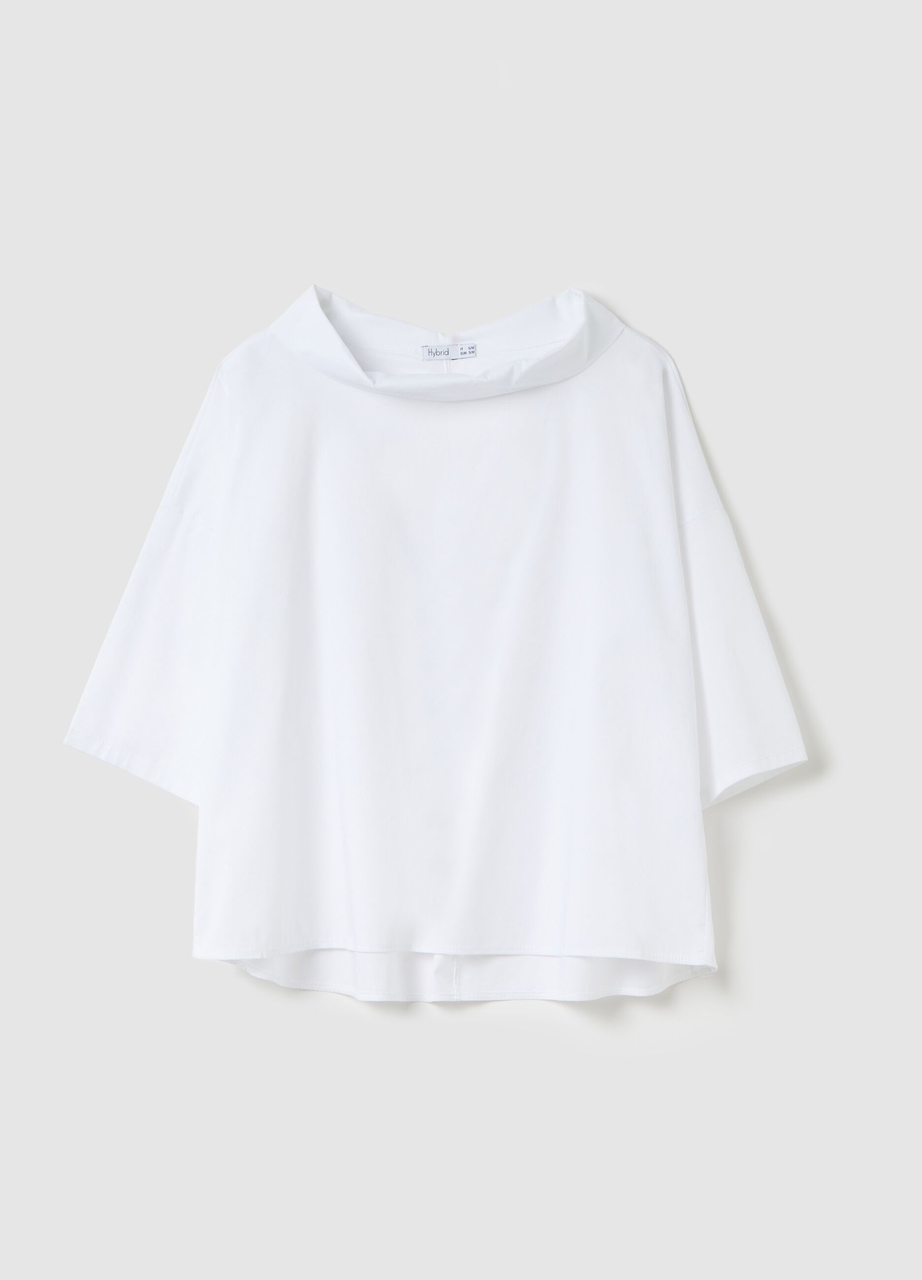 White Hybrid Shirt in Stretch Cotton