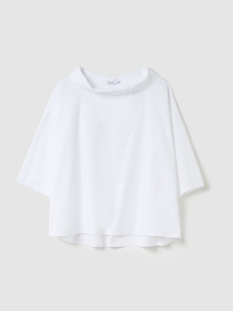 White Hybrid Shirt in Stretch Cotton_4