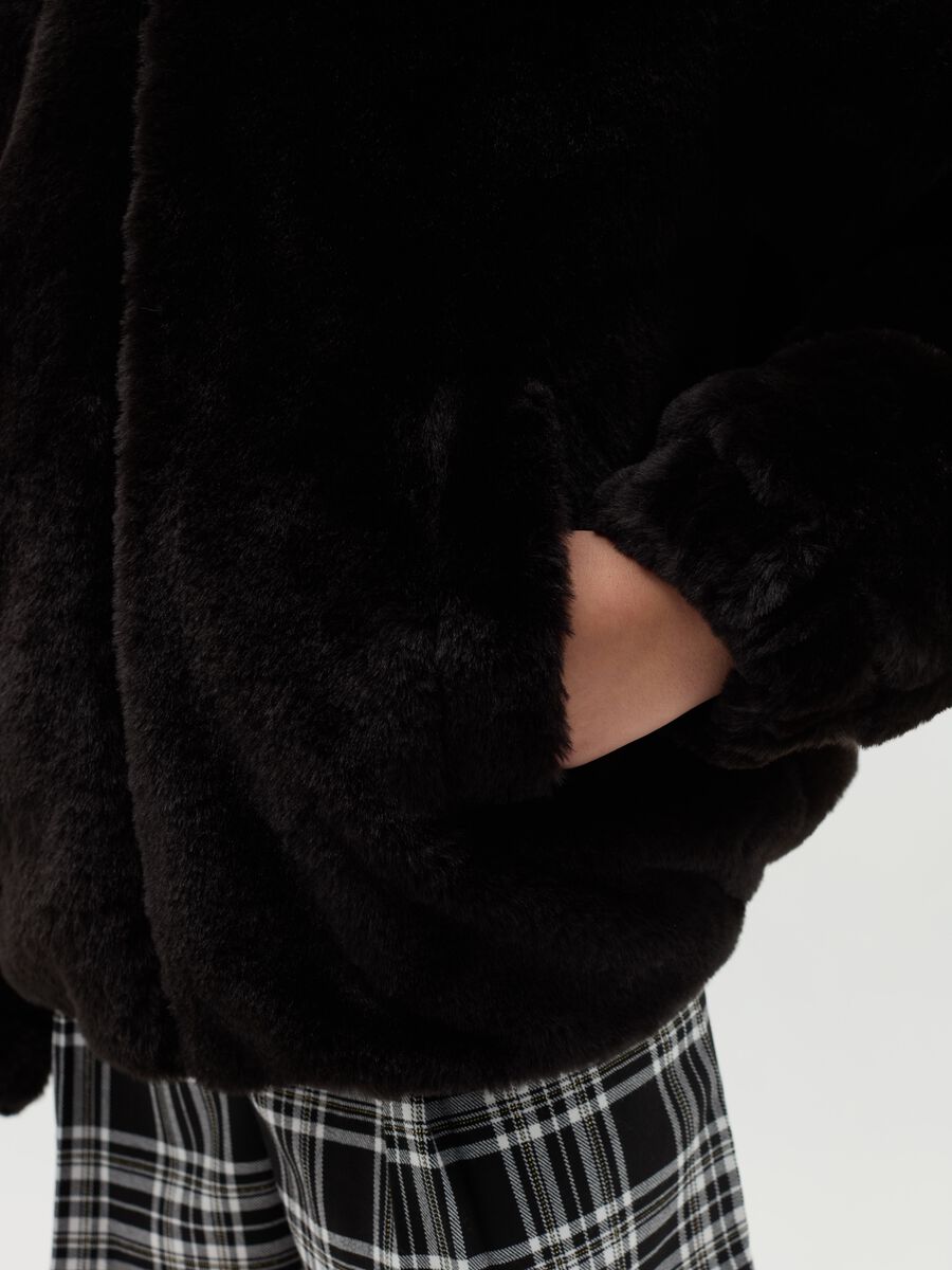 Faux fur jacket with hood_1