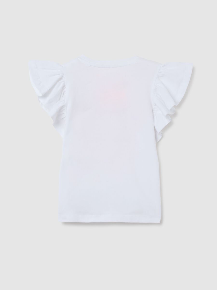 Girls' white stretch cotton T-shirt_1