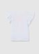 T-shirt da bambina in cotone elasticizzato bianca_1
