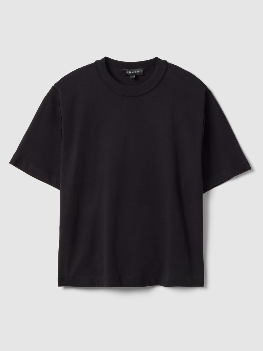 T-shirt in puro cotone nero boxy fit_4