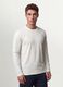 White long-sleeve T-shirt in pure organic cotton with crew neck_0