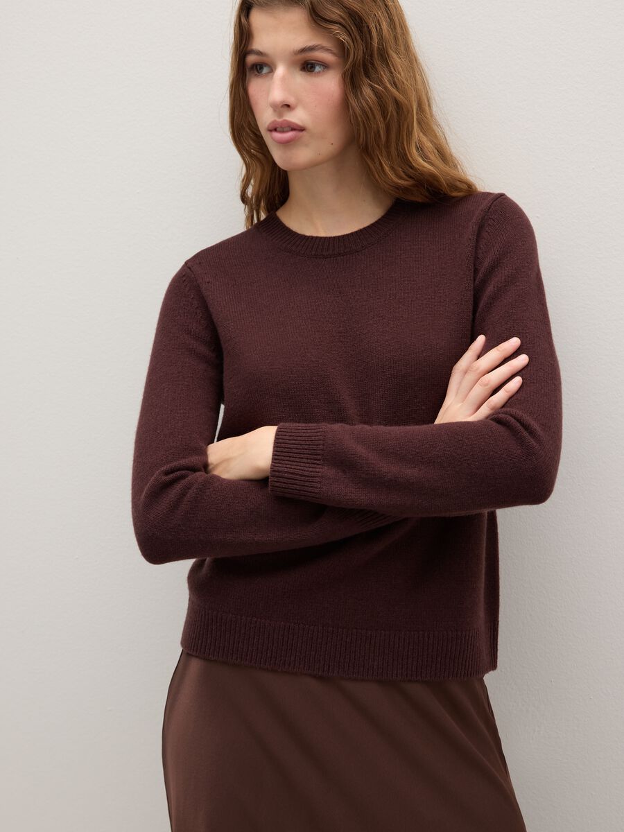 Maglione marrone in lana e cashmere_2