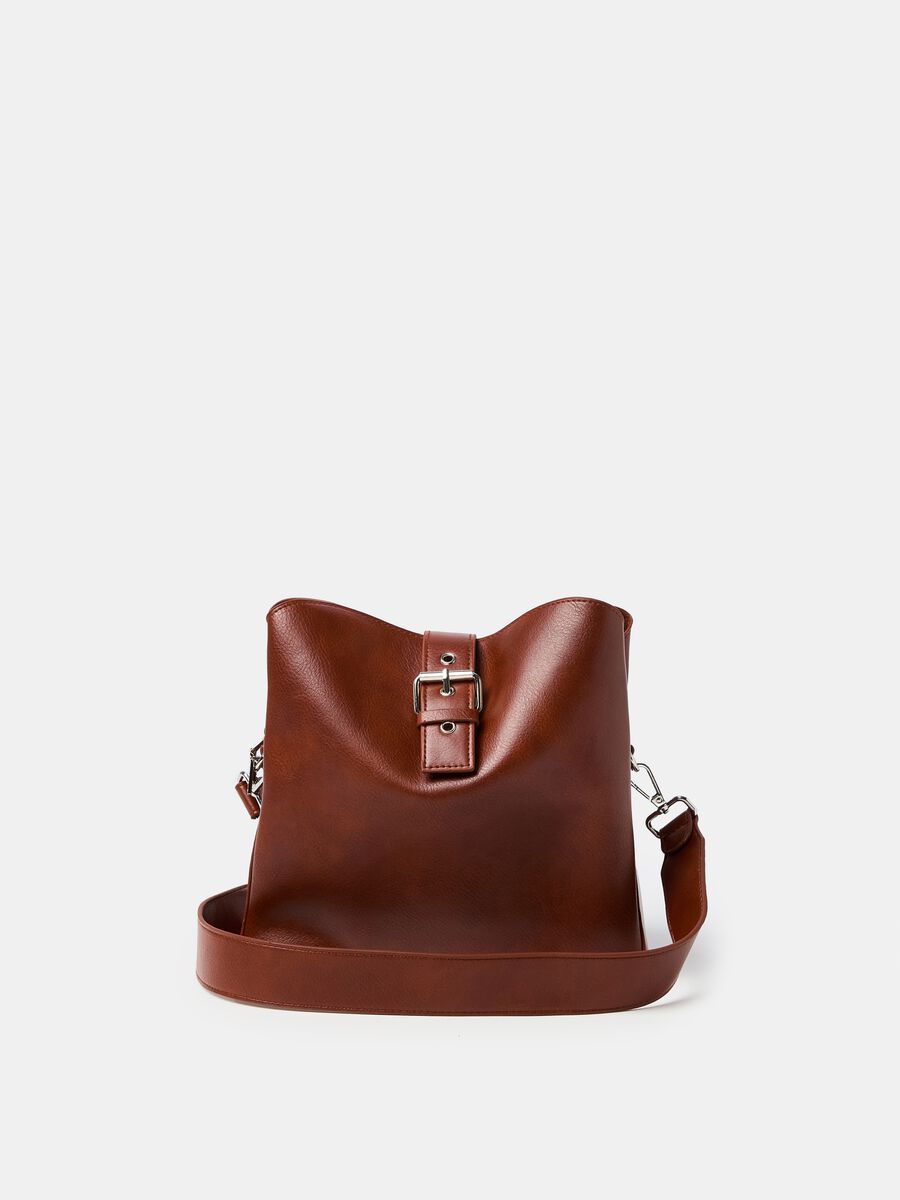Borsa a secchiello con tasche esterne_0