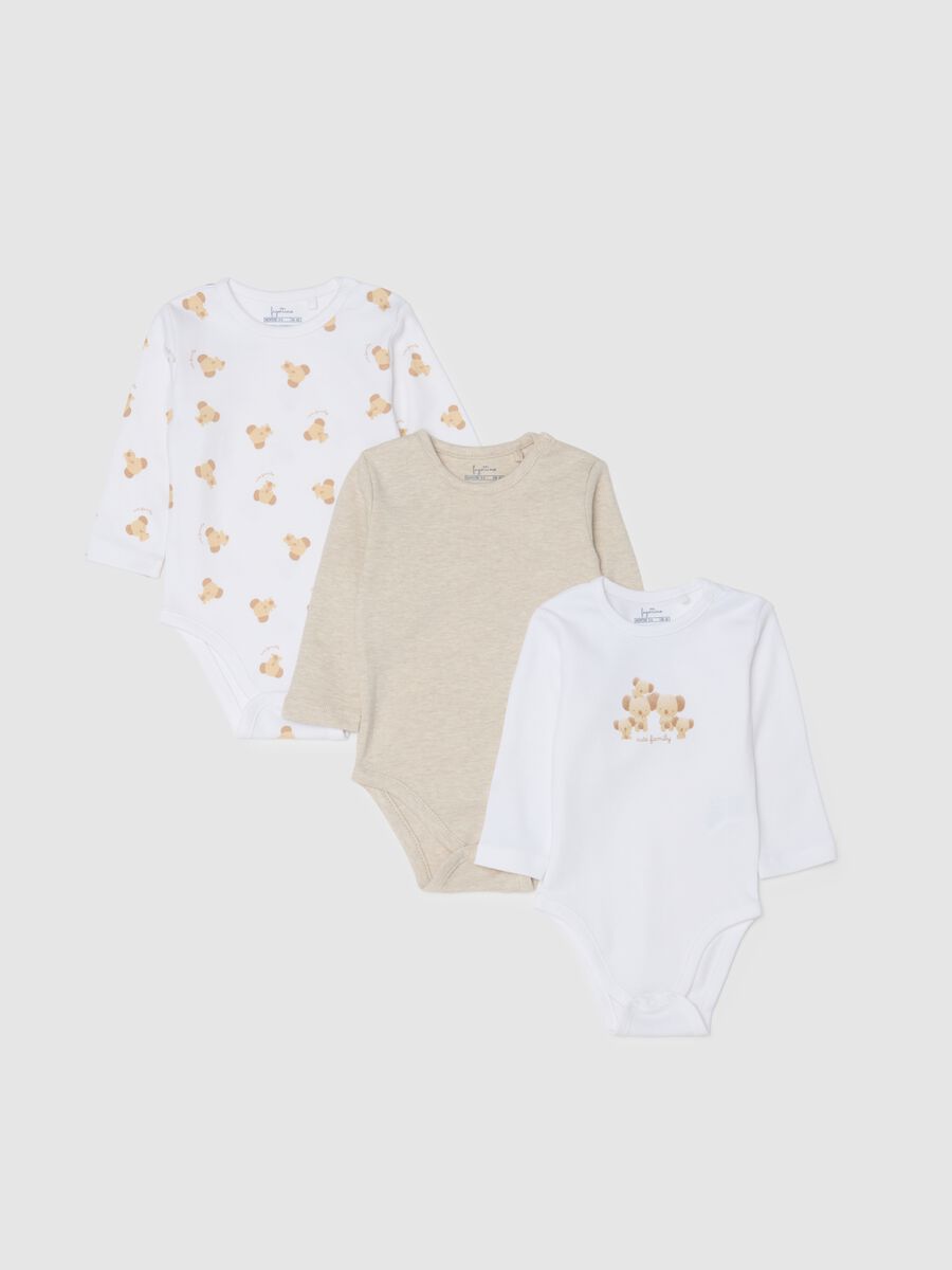 Multicolour Newborn Cotton Bodysuit Tripack with Prints_0