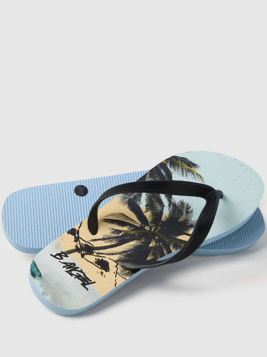 Men's Multicolour Flip-Flops with Tropical Print_2