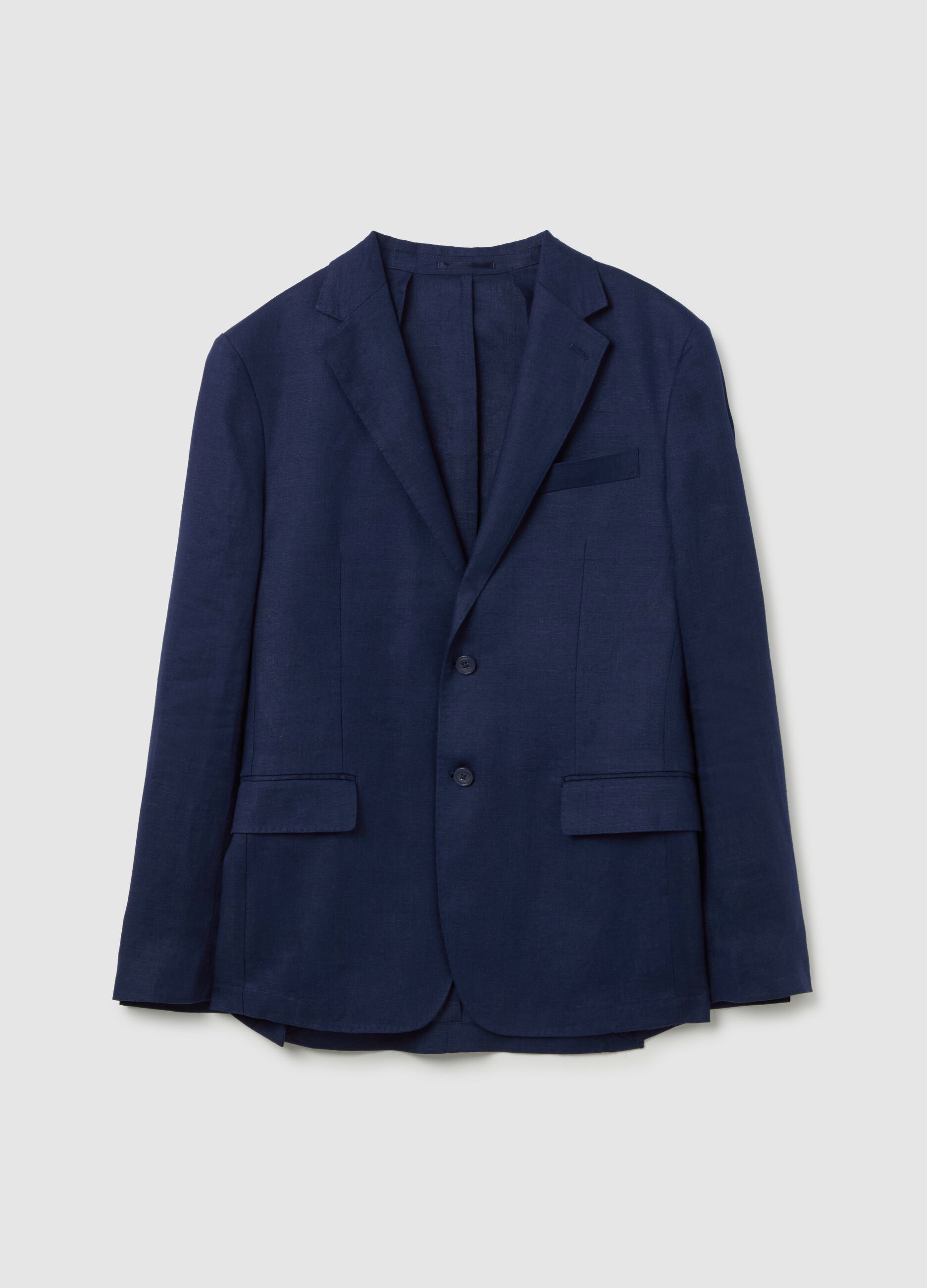 Contemporary single-breasted blazer in linen