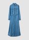 Long dress in pure blue lyocell denim regular fit with belt_4