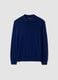 Blue pure merino wool polo jumper with polo collar_4