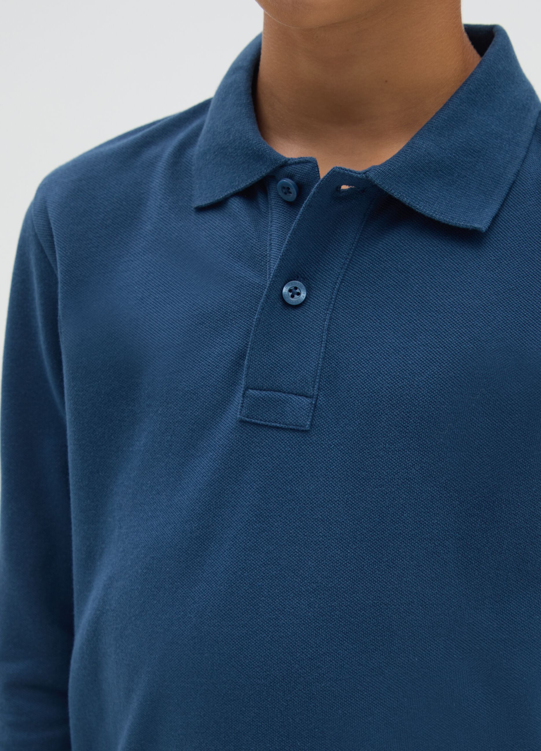 Boys' blue pure cotton polo regular fit
