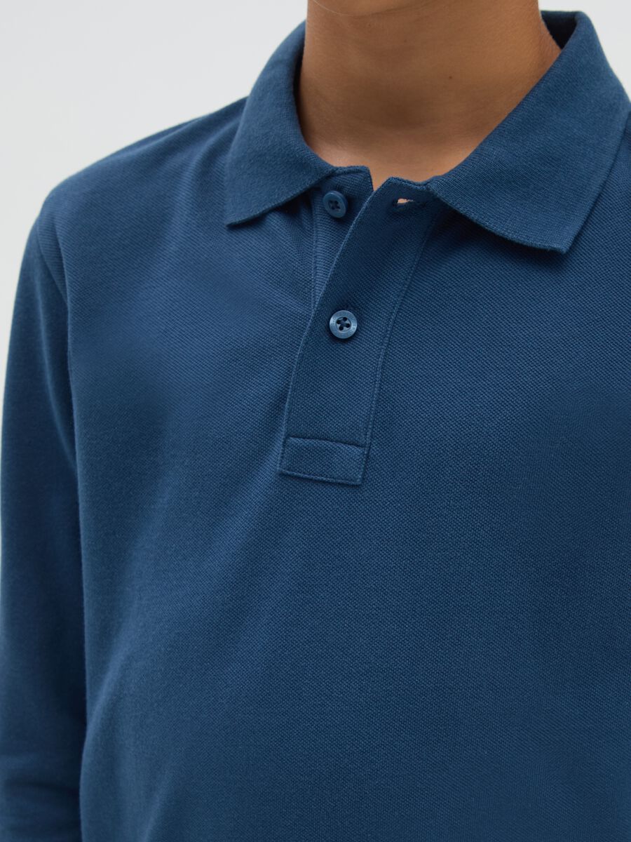 Boys' blue pure cotton polo regular fit_2