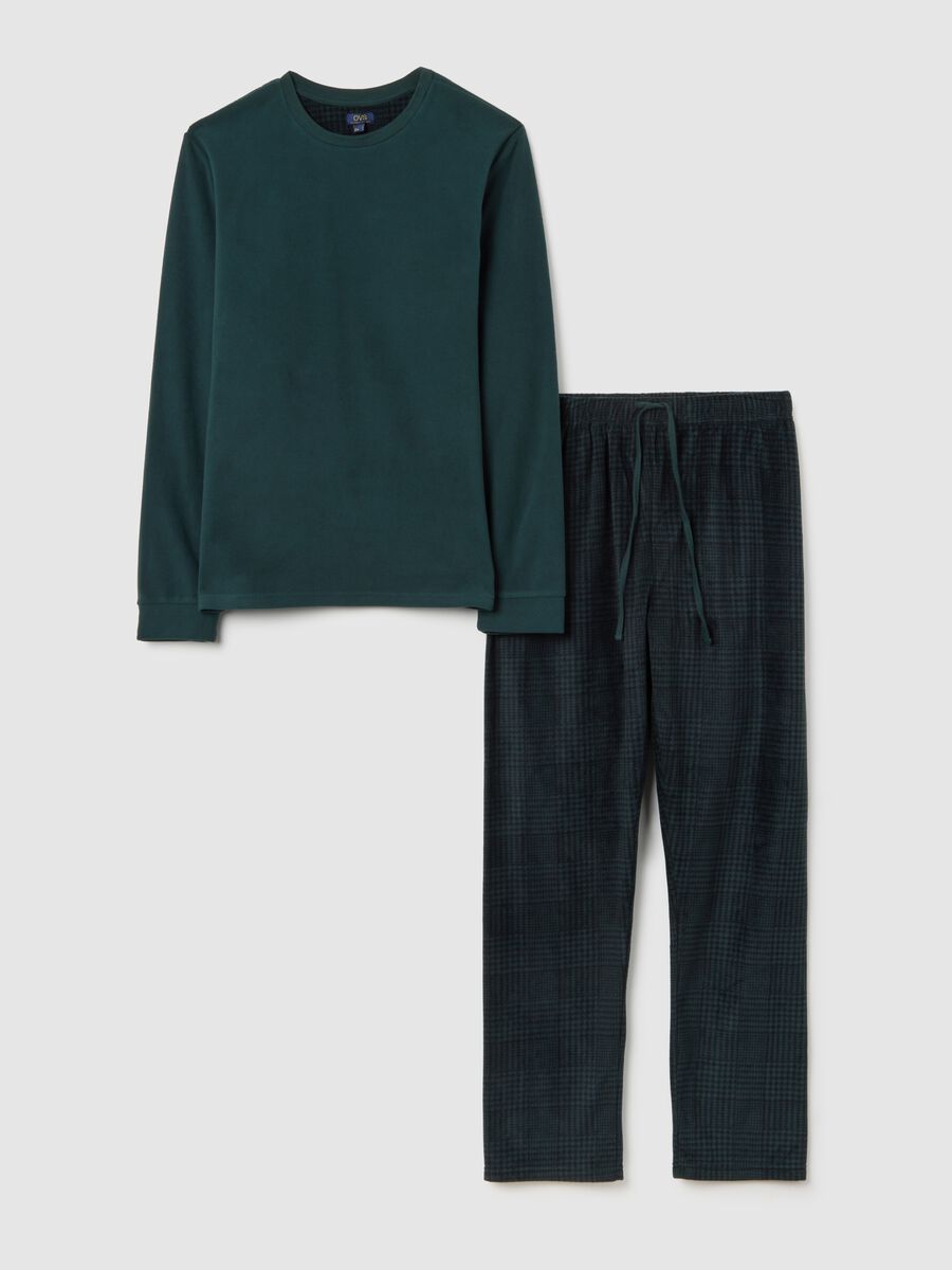Regular Fit Green Fleece Pyjamas_4