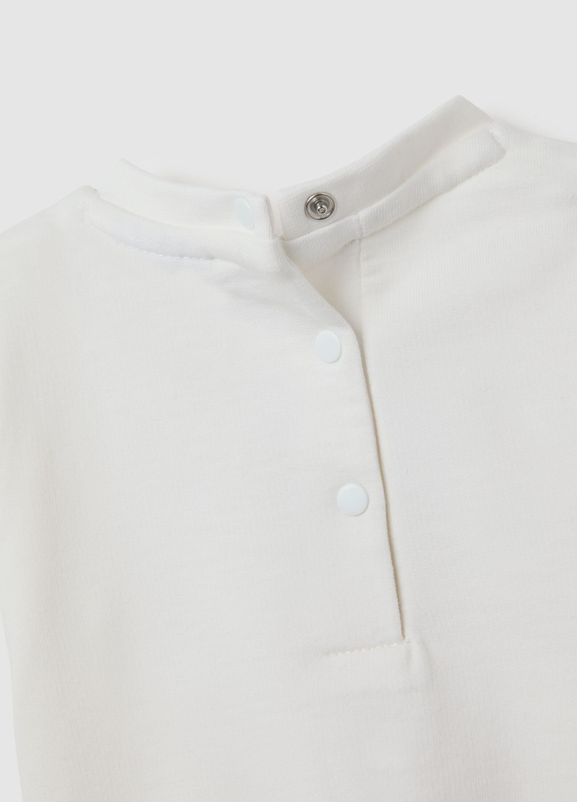 Girls' set in pure white and pink cotton