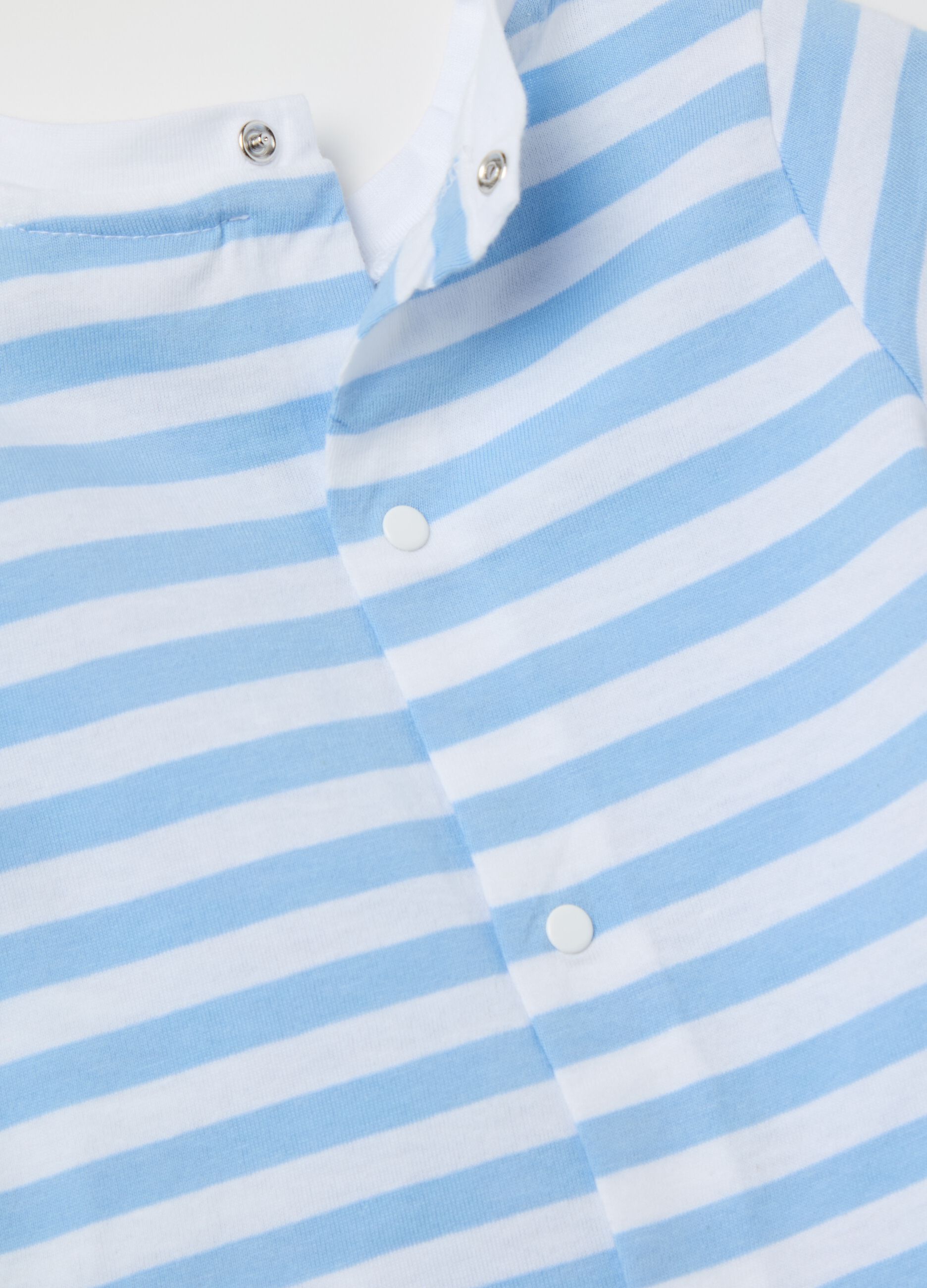T-shirt with striped pattern and dungarees in cotton set