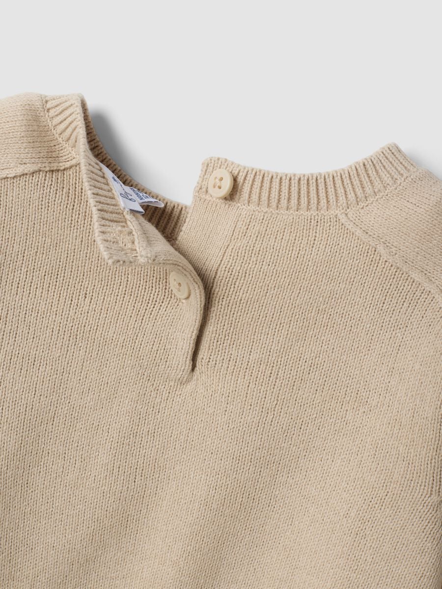 Maglia beige in misto cotone a girocollo per bimbo_2