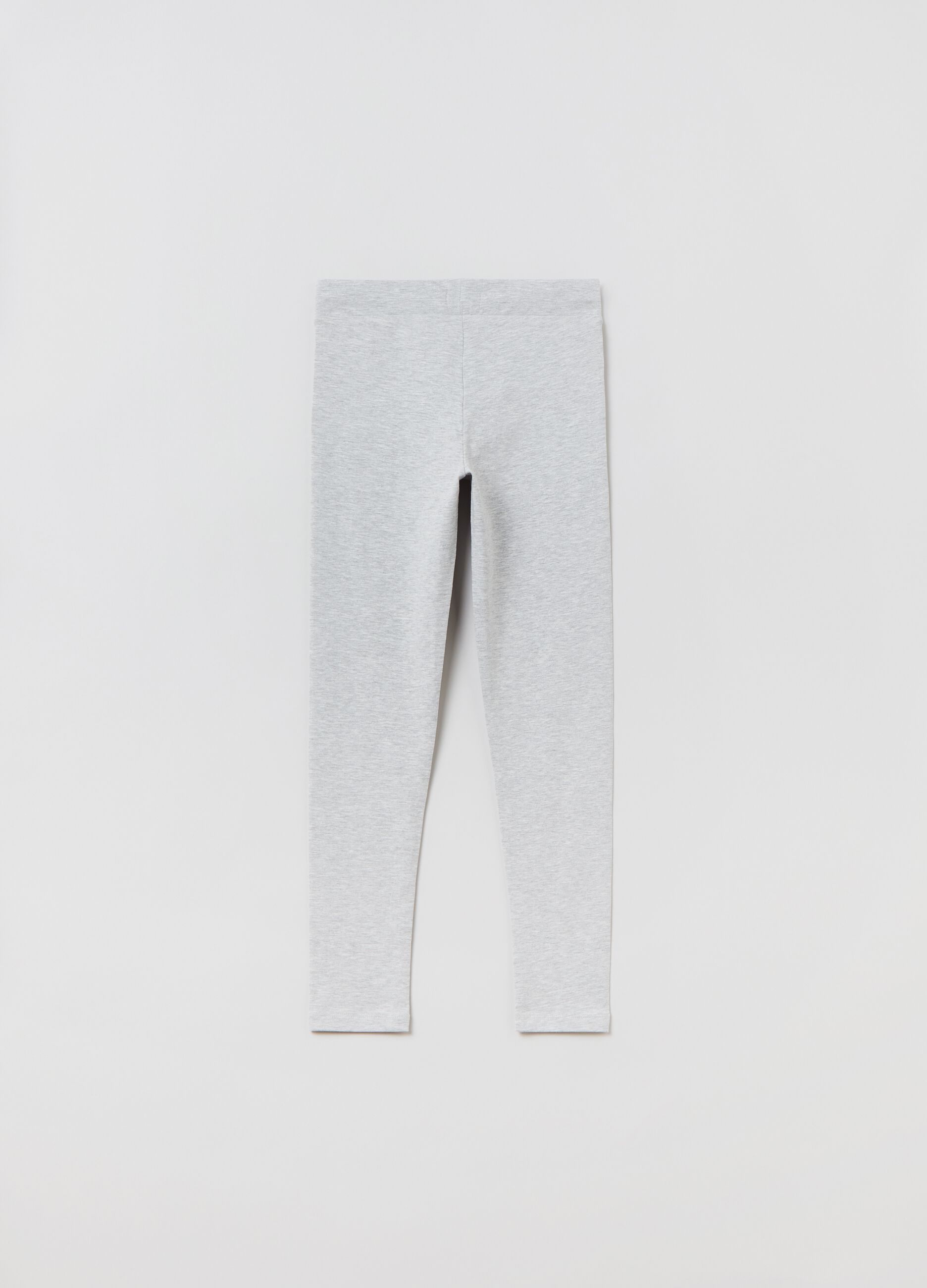 Mélange cotton leggings with print