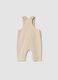 Beige pure cotton baby dungarees, regular fit with embroidery_1