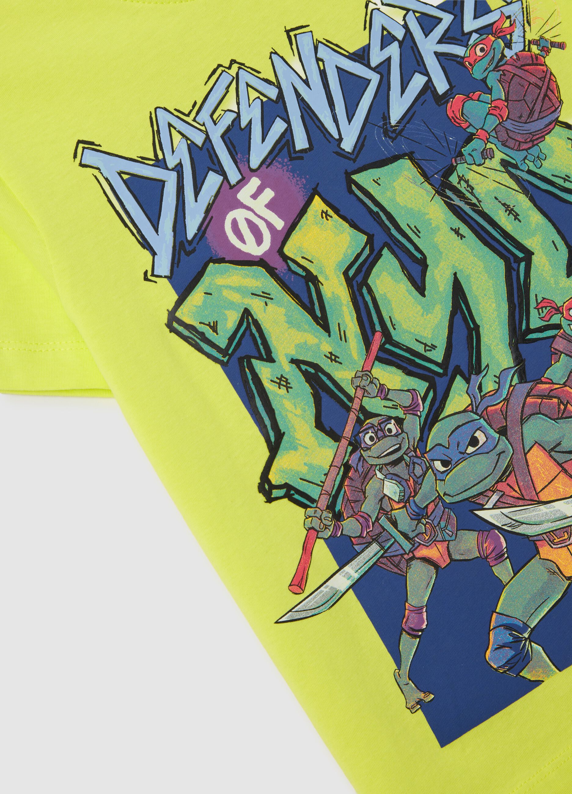 T-shirt da bambino in puro cotone gialla over