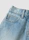 Light blue pure cotton denim shorts with rhinestones_2