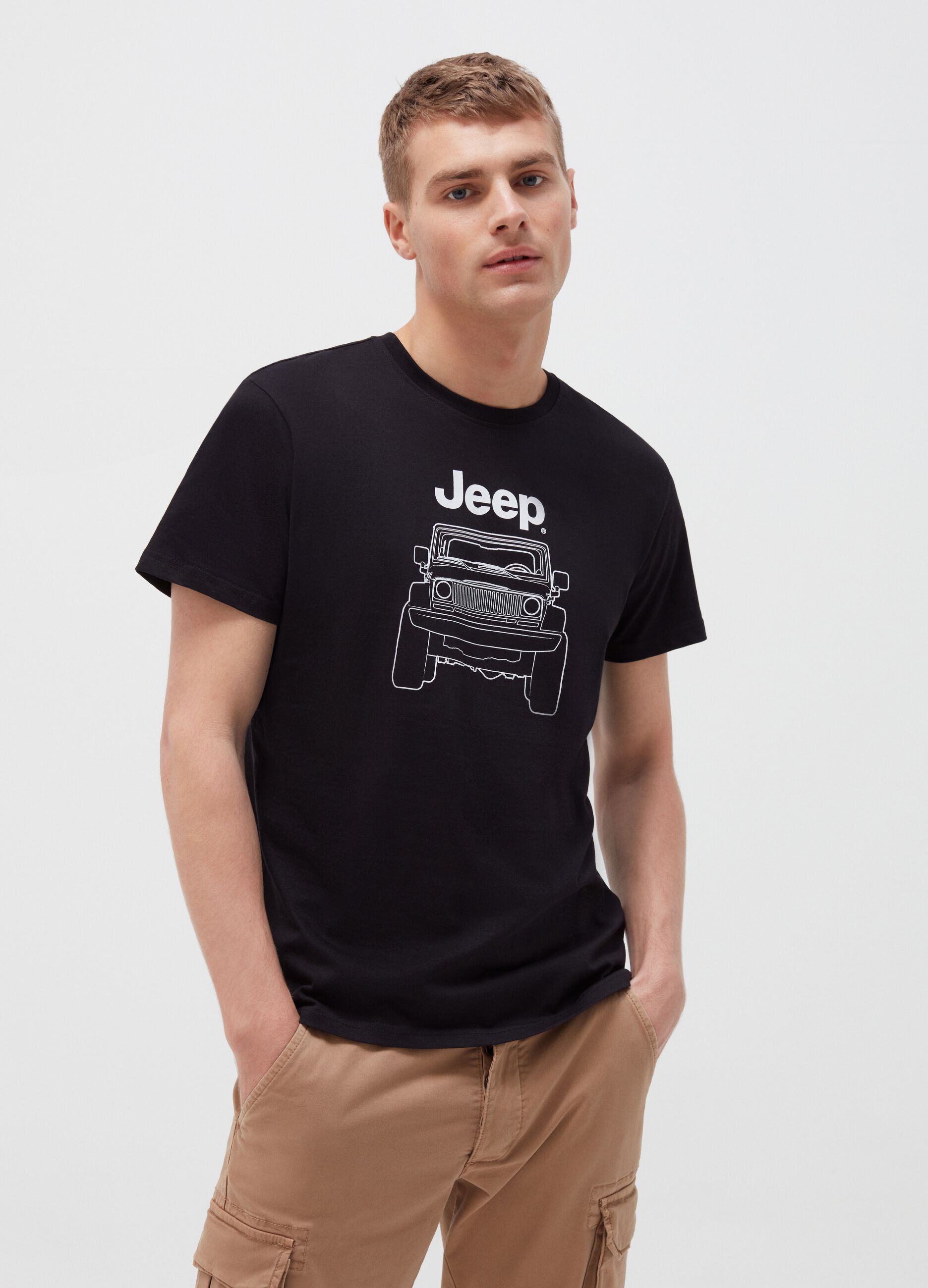 Cotton T-shirt with Jeep print