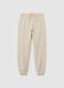 Boys' beige pure cotton regular fit jogger trousers_3