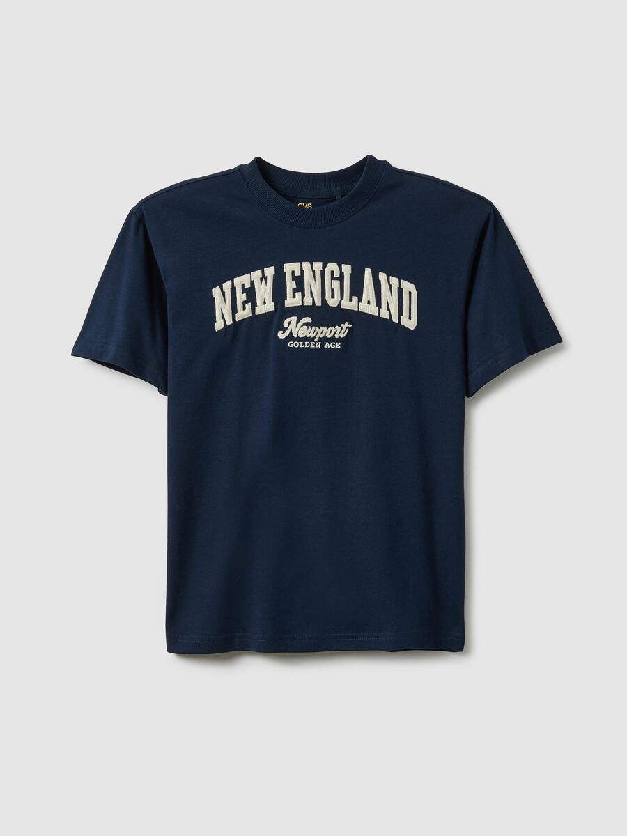 Boys' blue pure cotton T-shirt relaxed fit with print_3