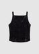 Black Velour Regular Fit Tank Top_4