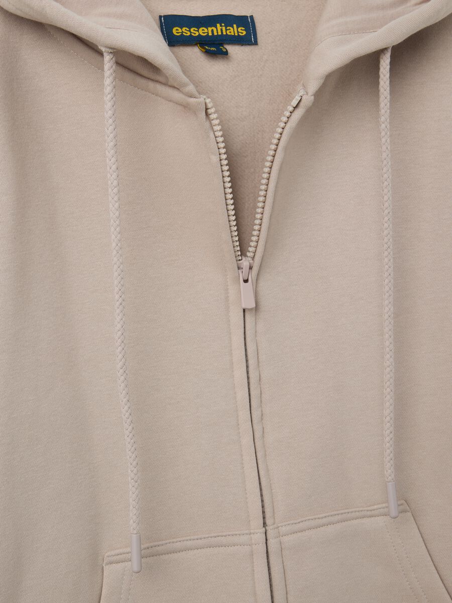 Regular fit beige cotton blend sweatshirt_5