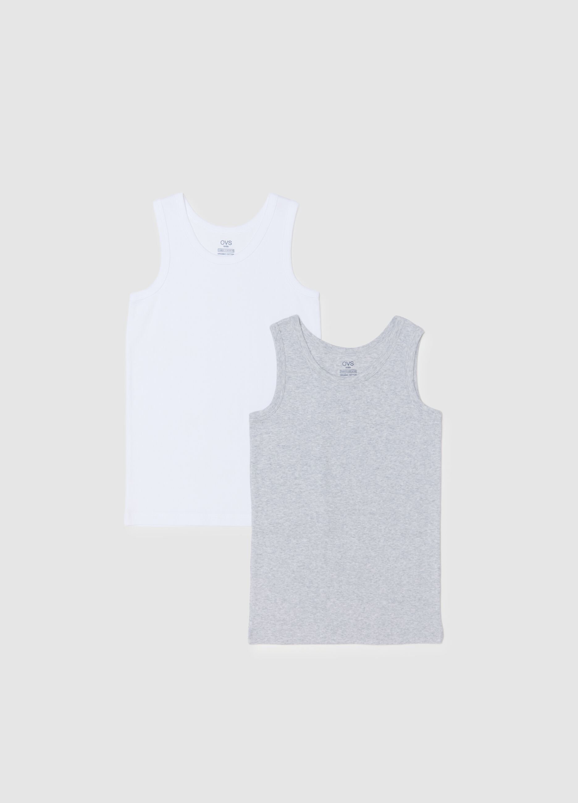 Bipack multicolour vest tops for boys in pure cotton regular fit