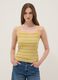 Yellow striped pure cotton regular-fit tank top_2