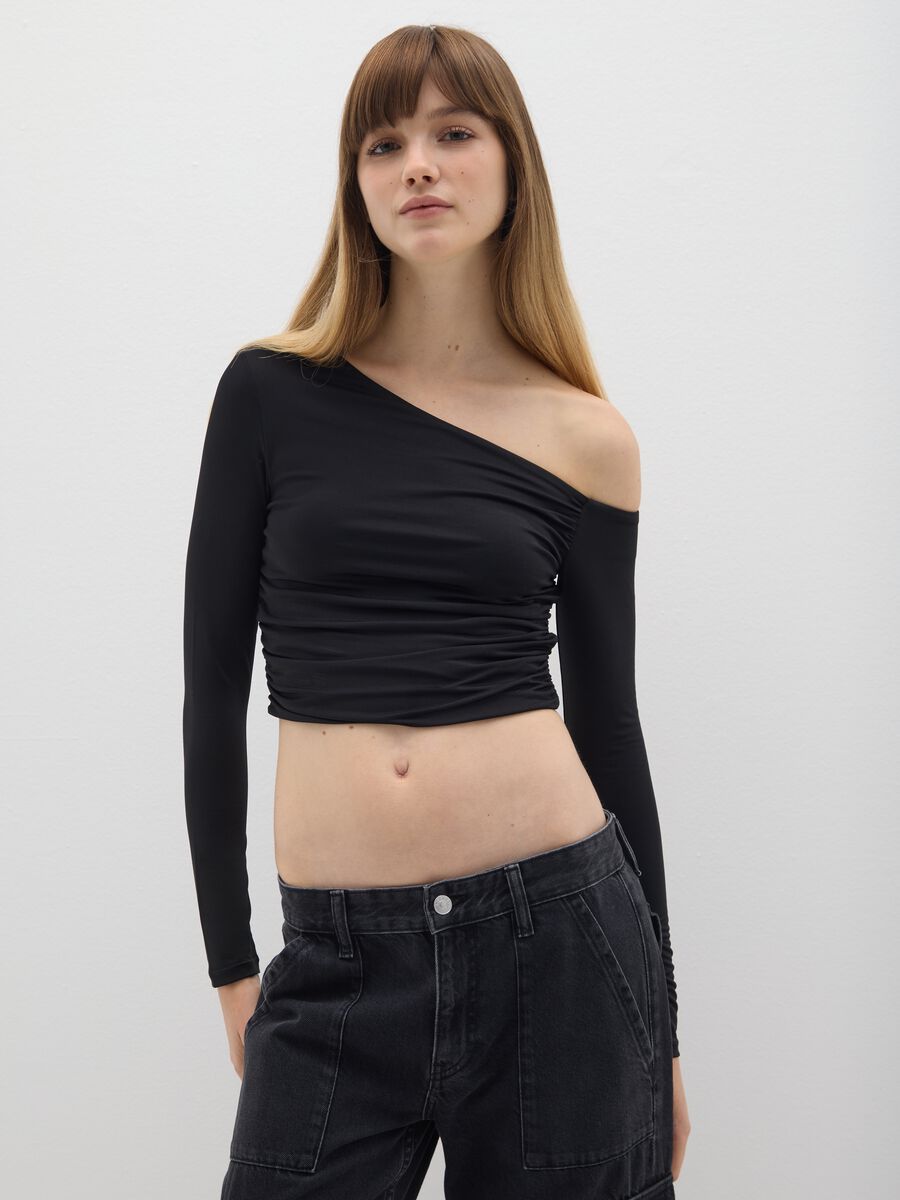 Black One-Shoulder Top_1